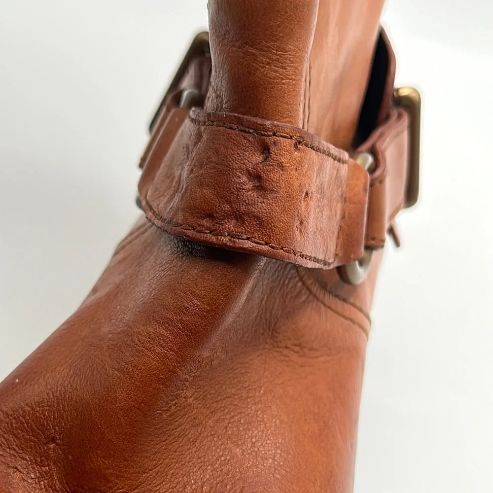 Coach Natalie‎ Sz 6 1/2 Cognac Brown Leather Riding Boots